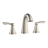 8 Inch Widespread Faucet With Pop up drain and Double Handle in Brushed Nickel