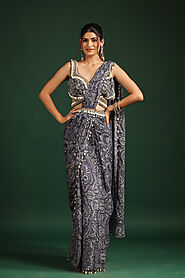 Shop Exquisite Designer Embroidered Sarees and Lehariya Sarees Online