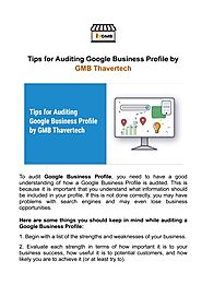 Tips for Auditing Google Business Profile - GMB Thavertech by gmbthavertech - Issuu