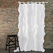 Shop Drops Ruffles Linen Window Curtain From Linenshed UK