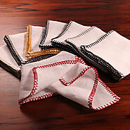 Buy Blanket Stitch Linen Table Napkins At £27.00 From Linenshed Uk