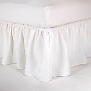 Shop Premium Gathered Washed Linen Bedskirt At £126.00 From Linenshed UK