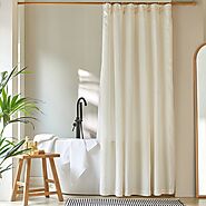 Shop Luxury Ivory Linen Shower Curtain For Your Bathroom At £91.00 At Linenshed UK