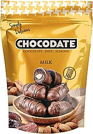Chocodate with Coconut - 250 gm, Chocolate Coated Bite-Sized Snacks, Stuffed w/ Golden Roasted Almonds, Dates | Snack...