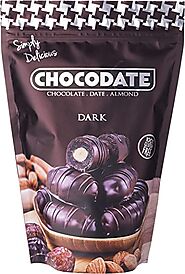 Chocodate Dark | Exquisite Bite Sized Delicacy | Handmade Treat - Rich Silky Chocolate - Velvety Arabian Date - Golde...
