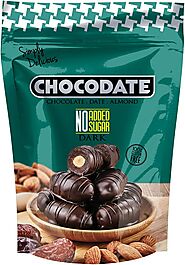 Chocodate No Sugar Added- 250gm, Rich Silky Chocolate, Roasted Almonds, Velvety Arabian Dates, Low Calories, No GMO, ...