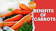 Top 10 health benefits of carrots, including Skin.