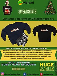 Christmas Cats Premium Vintage Sweatshirt - Vibrand