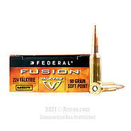 Federal Fusion MSR 224 Valkyrie Ammo - 20 Rounds of 90 Grain SP Ammunition - Artillery Stock Shop