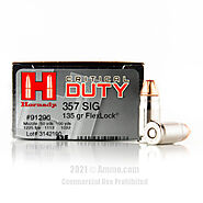 Hornady Critical Duty 357 Sig Ammo for sale - 20 Rounds of 135 Grain FlexLock JHP Ammunition - Artillery Stock Shop