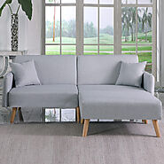 Zaina 2-Seater Fabric Sofa Bed with Matching Footstool