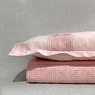 Blush Pink Greek Emboidered Bedsheet