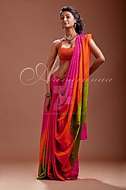 Buy Pure Crepe Designer Silk Sarees Online in India
