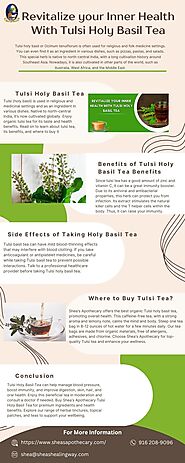 Revitalize your Inner Health With Tulsi Holy Basil Tea