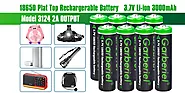 Tips: Flashlight Batteries for Sale, 18650 Batteries 8 pcs per pack, Button Top