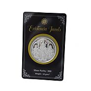 Buy Existencia Jewels 10 Gram Trimurti Silver Coin in 999 Purity / Fineness