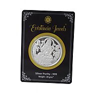 Buy Existencia Jewels 20 Gram Lakshmiji Silver Coin in 999 Purity / Fineness