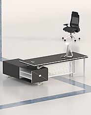 Executive Desk | L shaped White Executive Office Desk