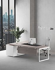 Executive Desk | L shaped White Executive Office De