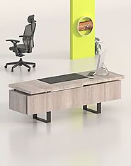 Bionic Executive Desk | L shaped White Executive Office Desk