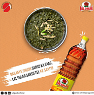 Prepare #SarsoKaSaag with Lal Gulab Kachi Ghani Mustard Oil