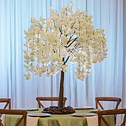 5ft Tall Artificial Flowering Tree - Wedding, Party, Birthday Decoration Centerpiece - Indoor Event Decoration Wister...