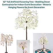 52" Tall Artificial Flowering Tree - Wedding Decor Centerpiece for Indoor Event Decoration - Wisteria Hanging Flowers...