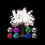 5FT Tall RGBW - Lighted Tree Waterproof Ginkgo - Indoor/Outdoor Lighted Tree Lamp - Rechargeable Battery w/ Remote - ...