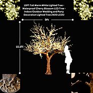 10FT Tall Warm White Lighted Tree - Waterproof Cherry Blossom LED Tree - Indoor/Outdoor Wedding and Party Decoration ...
