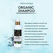 Website at https://carnationbeautystores.com/products/organic-shampoo-for-hair-fall