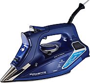 Rowenta DW9280 Digital Display Steam Iron for Clothes, 1800W, Stainless Steel Soleplate, 400 Steam Holes, Vertical St...