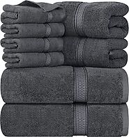 Utopia Towels 8-Piece Premium Towel Set, 2 Bath Towels, 2 Hand Towels, and 4 Wash Cloths, 600 GSM 100% Ring Spun Cott...