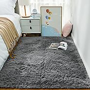 Ophanie Grey Rugs for Bedroom, Fluffy Shag Fuzzy Soft Carpet, Plush Shaggy Bedside Area Rug, Indoor Floor Living Room...