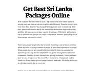 Get Best Sri Lanka Packages Online