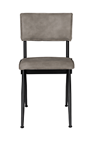 Light Gray Leather Dining Chairs Set