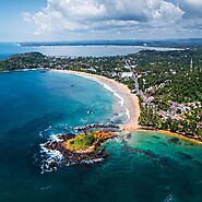 A crescent-shaped Mirissa beach