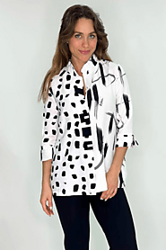 Black And White Button Up Shirt HUNTER | LIOR – Alisha.D