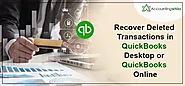 Recover Deleted Transactions in QuickBooks