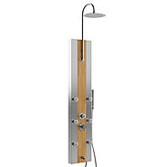 55 in. 6-Jet Bamboo Wood Shower Panel System- Shower Massage Panel System