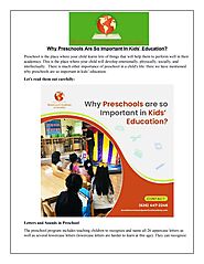 Why Preschools Are So Important In Kids’ Education?