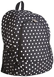 Black & White Polka Dot Print Backpack Bag - Backpacks n BagsBackpacks n Bags