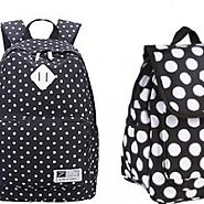 Cute Black and White Polka Dot Backpack for School