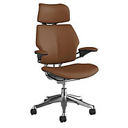 Humanscale Freedom Chair With Headrest - Tan Leather - Cassa Vida