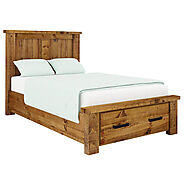 Niles Pine Wood Bed with Storage – King Single - Cassa Vida