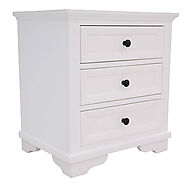 Vienna White Timber Bedside | White Bedside Table | Timber Bedside Table