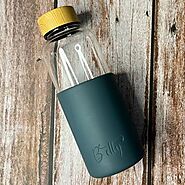 Personalized Bamboo Lid Borosilicate Glass Bottle