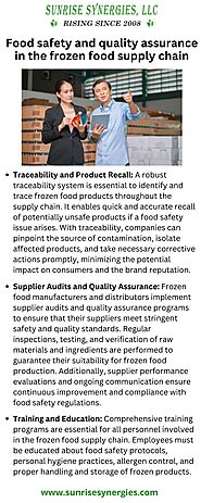 Food safety and quality assurance in the frozen food supply chain