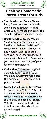 Healthy Homemade Frozen Treats for Kids