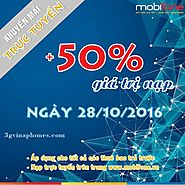 Khuyến mãi 50% nạp tiền online Mobifone ngày 28/10/2016