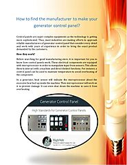 Cost effective with Complete Feature of Generator Control Panel Available